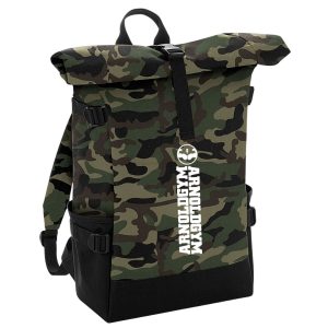camouflage gym backpack roll top - arnold gym