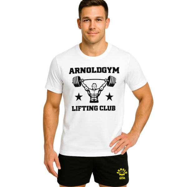 lifting club t-shirts-arnold gym-white gym tshirt-mockup-mike-