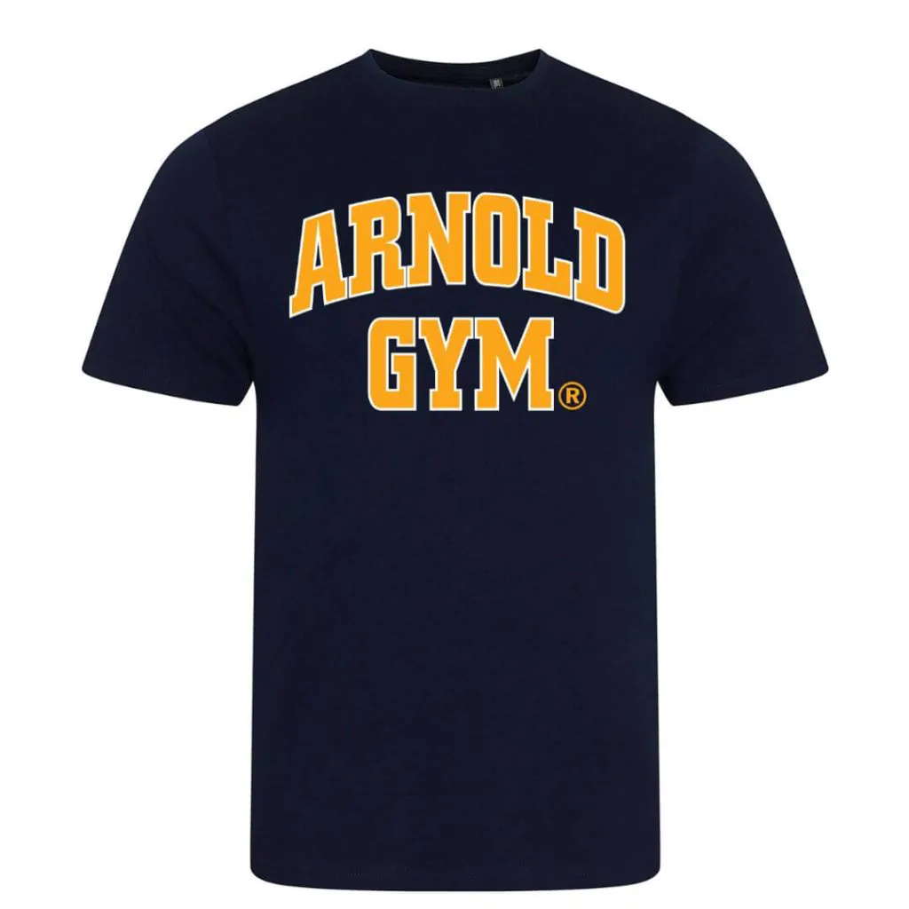 Arnold gym t-shirt-bold statement-navy t-shirt