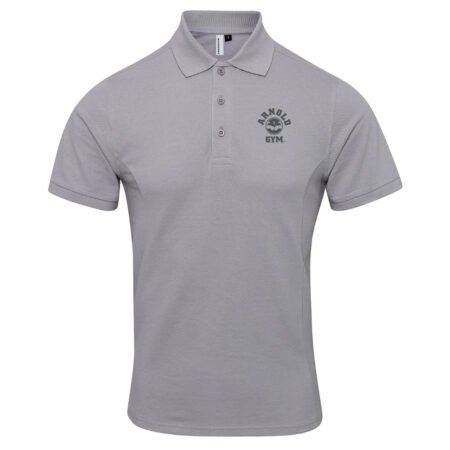 sports polo shirt.Men's Athletic Antimicrobial Polo Grey Arnold Gym