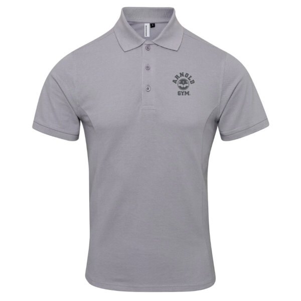 sports polo shirt.Men's Athletic Antimicrobial Polo Grey Arnold Gym