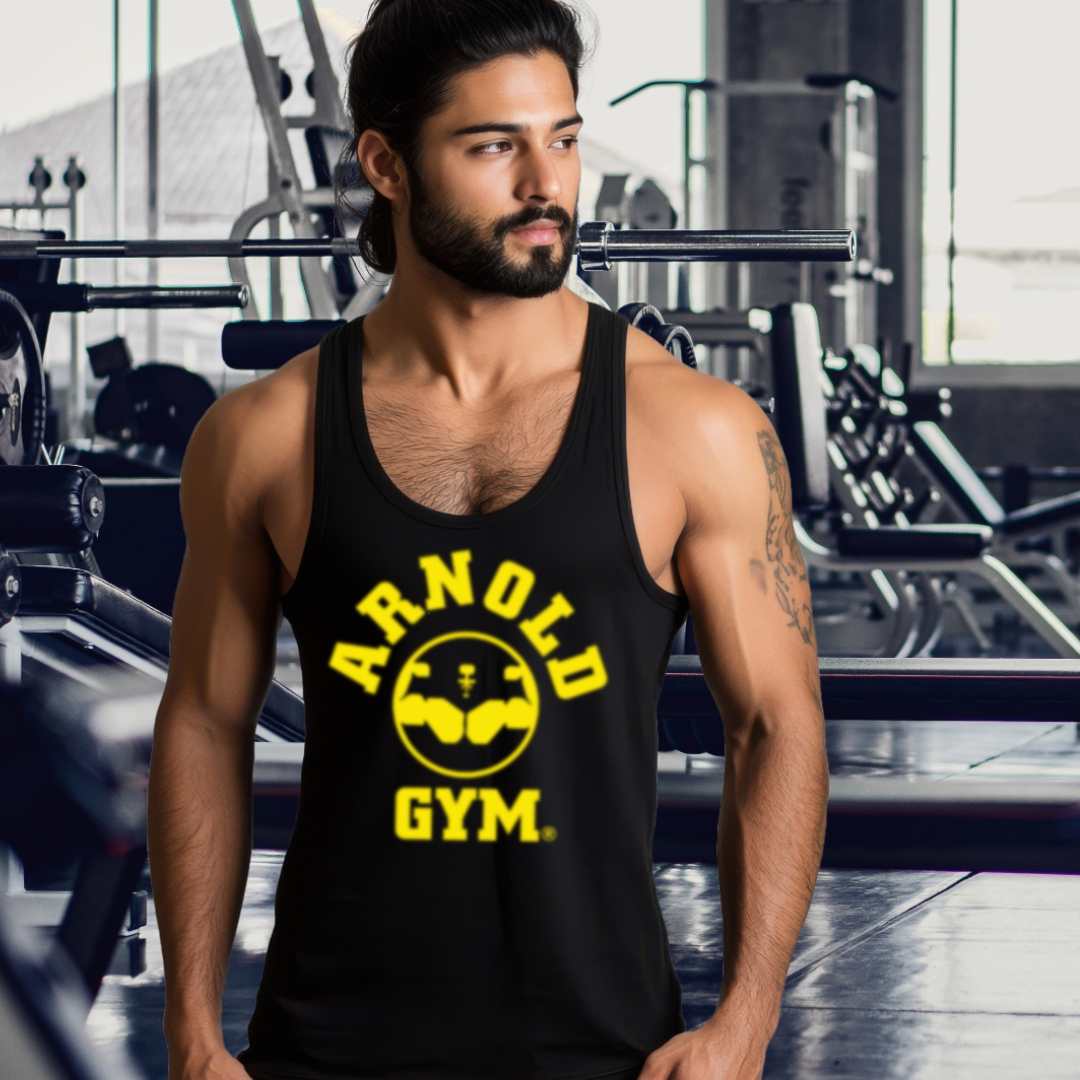 legend workout stringer vests-arnold gym-black