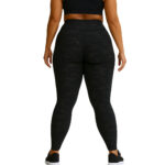 Women’s Camo Gym Leggings – Stealth Black -back-mockup