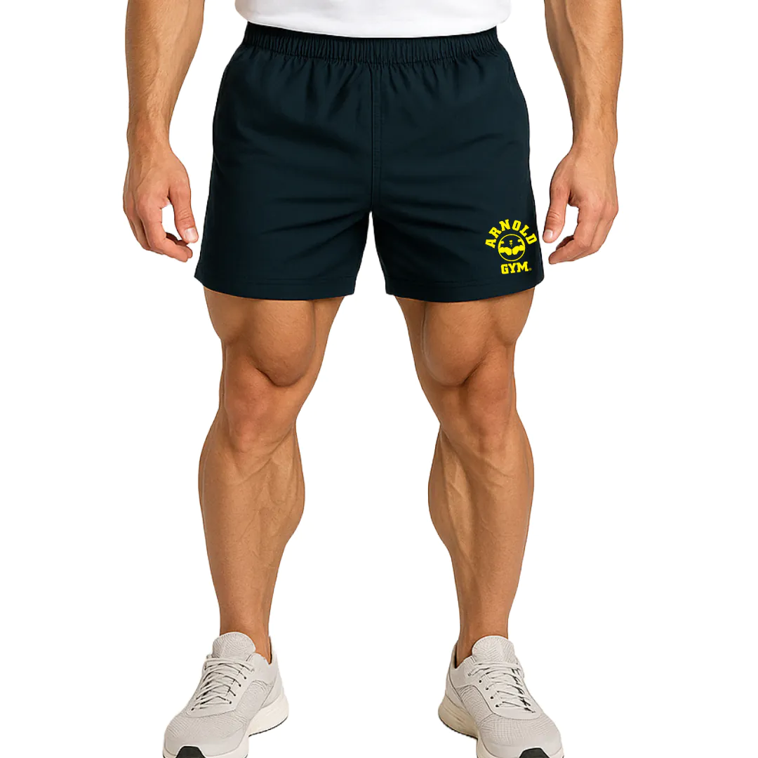 Arnold Gym Lifter Fit Training Shorts-navy