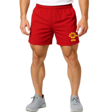 lifter training shorts-Arnold Gym Lifter Fit Training Shorts-red