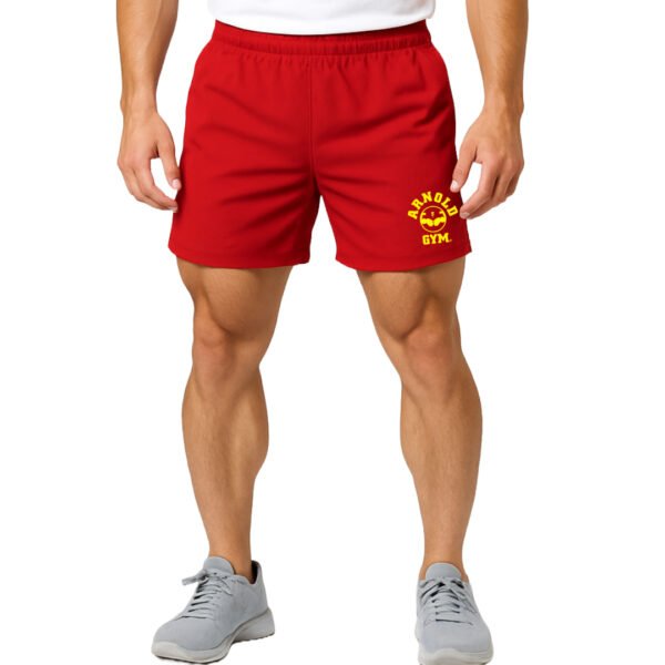 lifter training shorts-Arnold Gym Lifter Fit Training Shorts-red