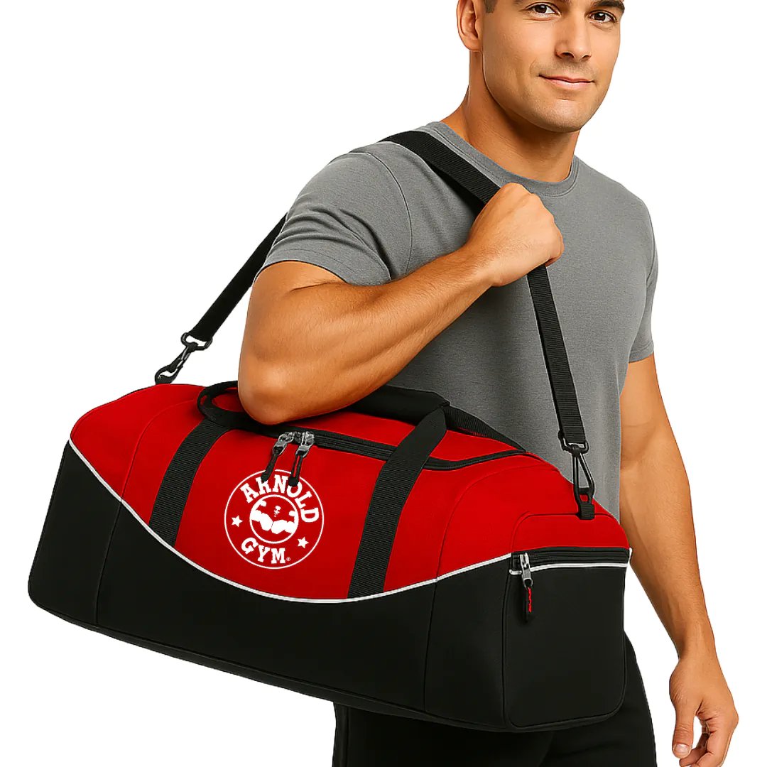 Duffel Training Bag-Arnold Gym Valor Water-Repellent Duffel Training Bag -red