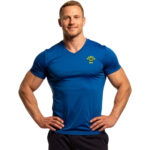 v neck gym t-shirt blue
