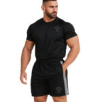 Contrast Stripe Gym Shorts -grey