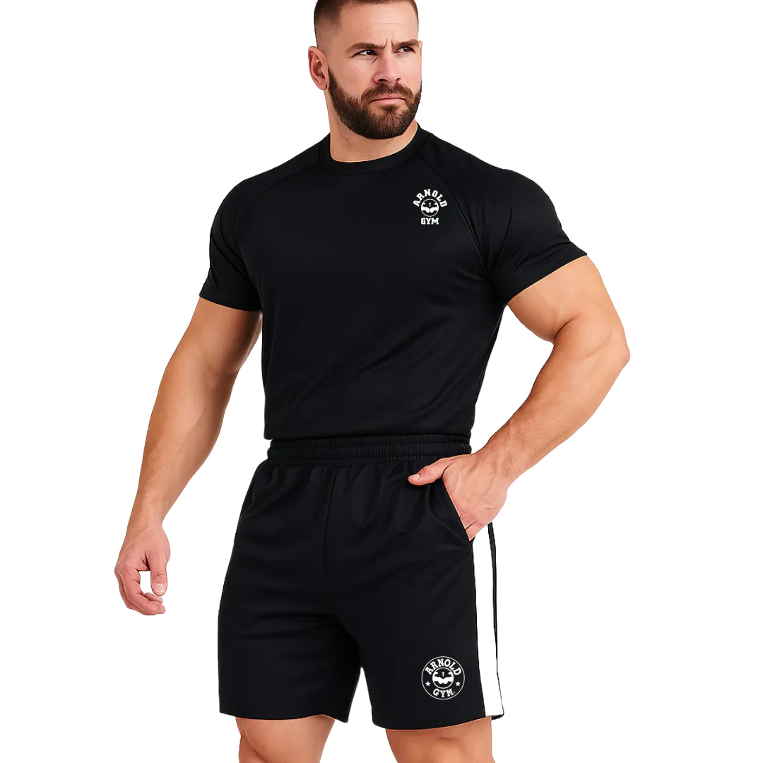 Contrast Stripe Gym Shorts-white